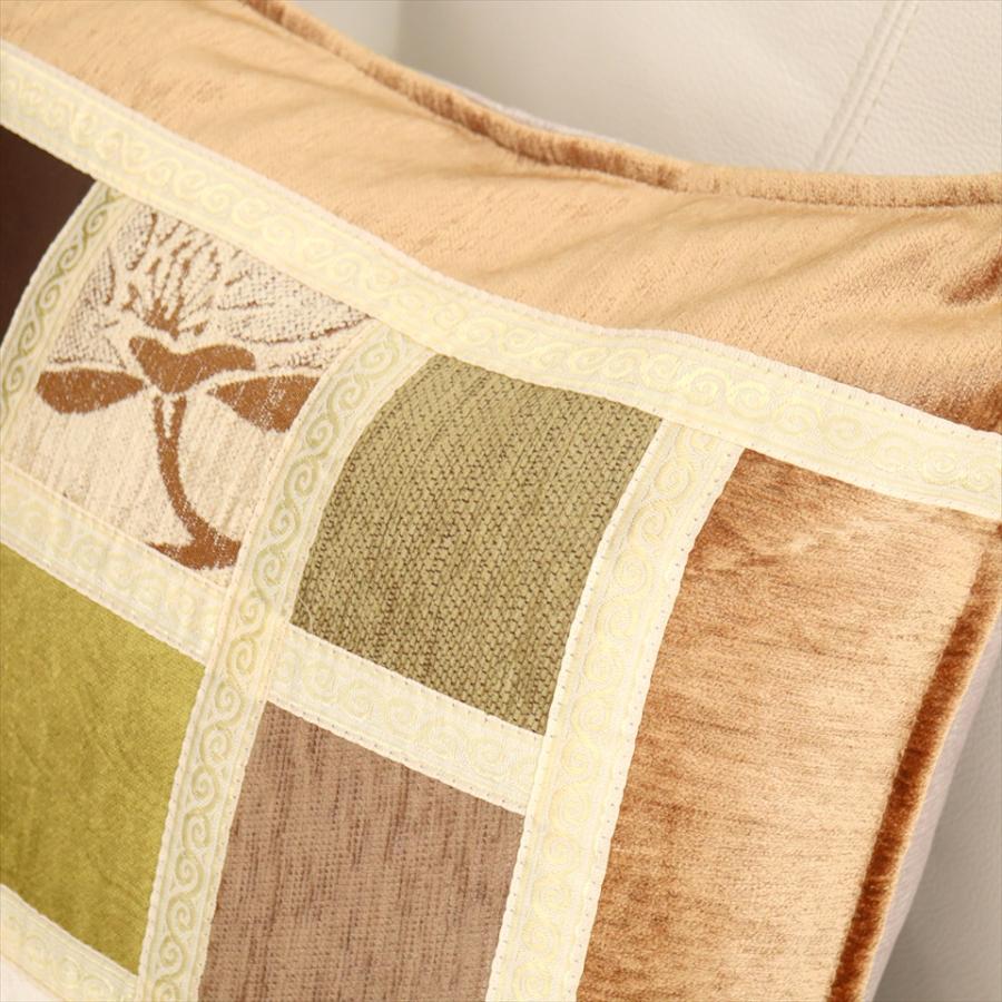 シュニール素材 モザイククッションカバー 45cmサイズ パッチワーク |  | 03