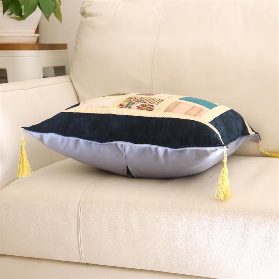 シュニール素材 モザイククッションカバー 45cmサイズ パッチワーク |  | 02