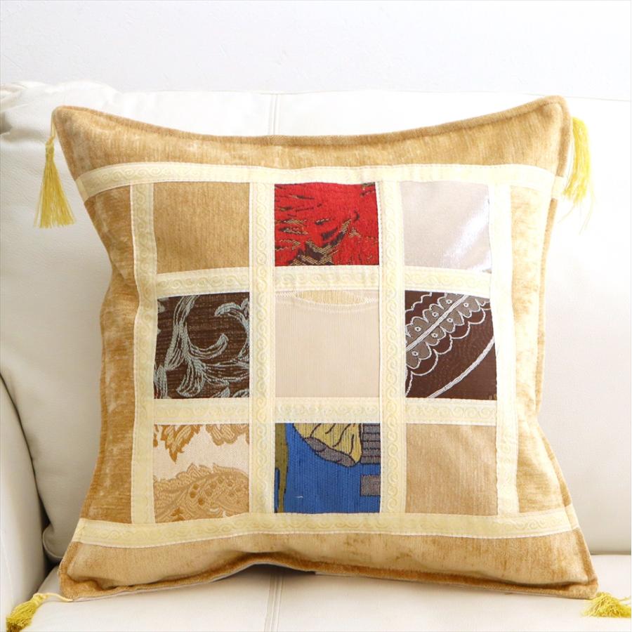 シュニール素材 モザイククッションカバー 45cmサイズ パッチワーク | 