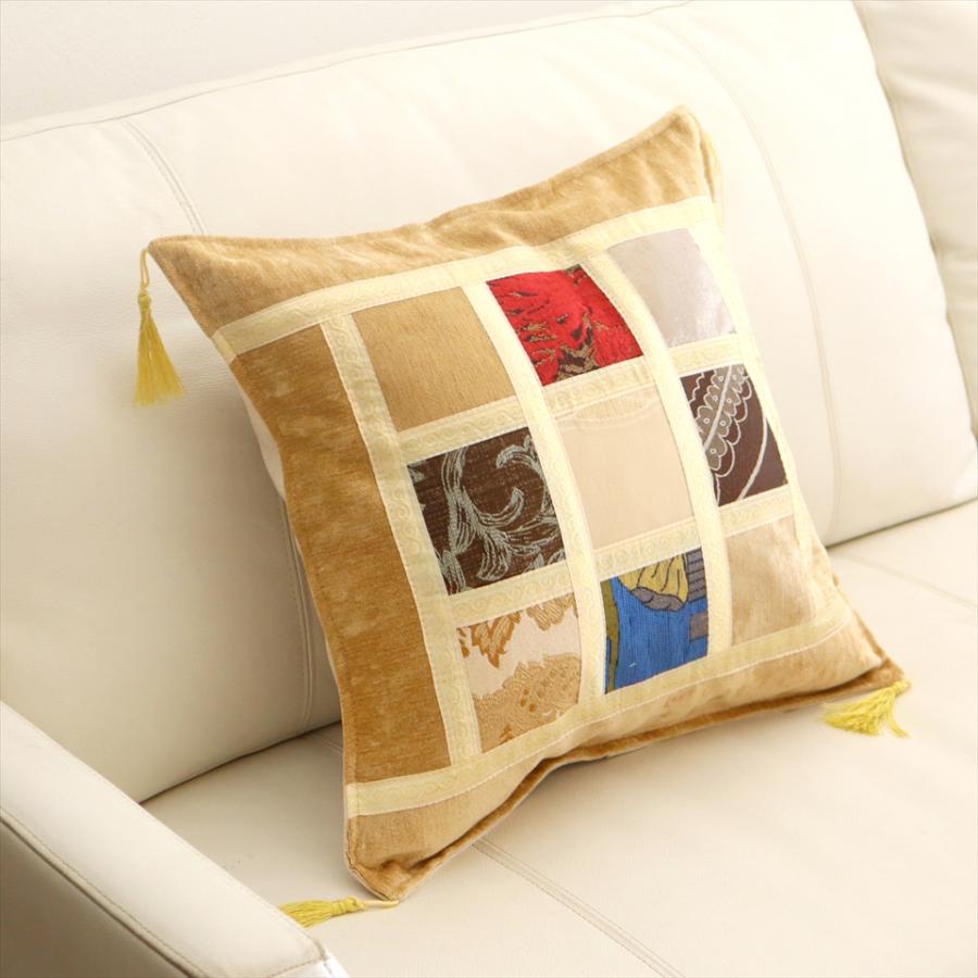 シュニール素材 モザイククッションカバー 45cmサイズ パッチワーク |  | 01