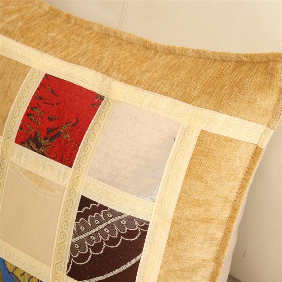 シュニール素材 モザイククッションカバー 45cmサイズ パッチワーク |  | 03