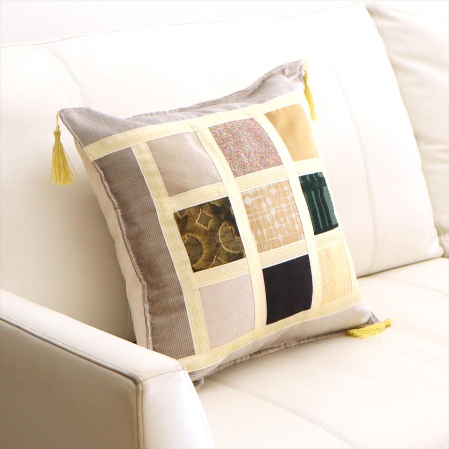 シュニール素材 モザイククッションカバー 45cmサイズ パッチワーク |  | 01