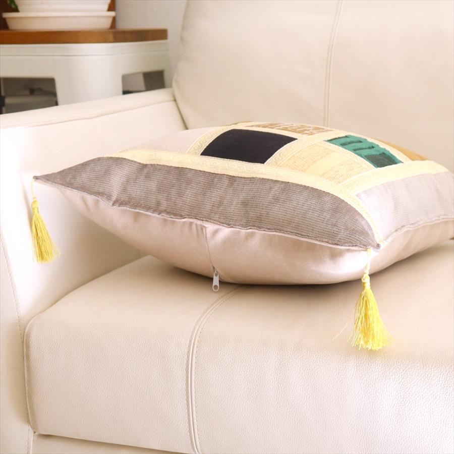 シュニール素材 モザイククッションカバー 45cmサイズ パッチワーク |  | 02