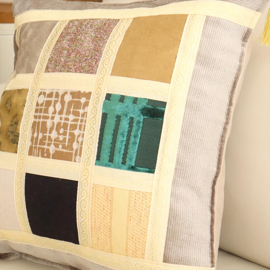 シュニール素材 モザイククッションカバー 45cmサイズ パッチワーク |  | 03