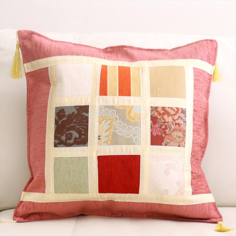 シュニール素材 モザイククッションカバー 45cmサイズ パッチワーク | 