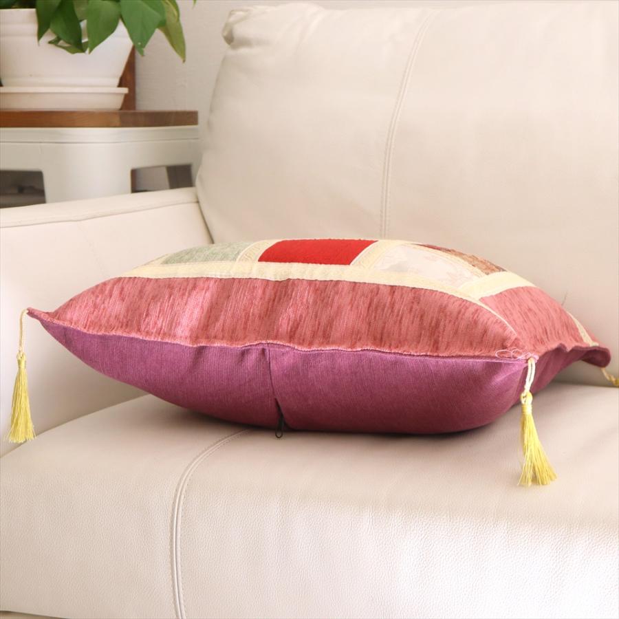 シュニール素材 モザイククッションカバー 45cmサイズ パッチワーク |  | 02