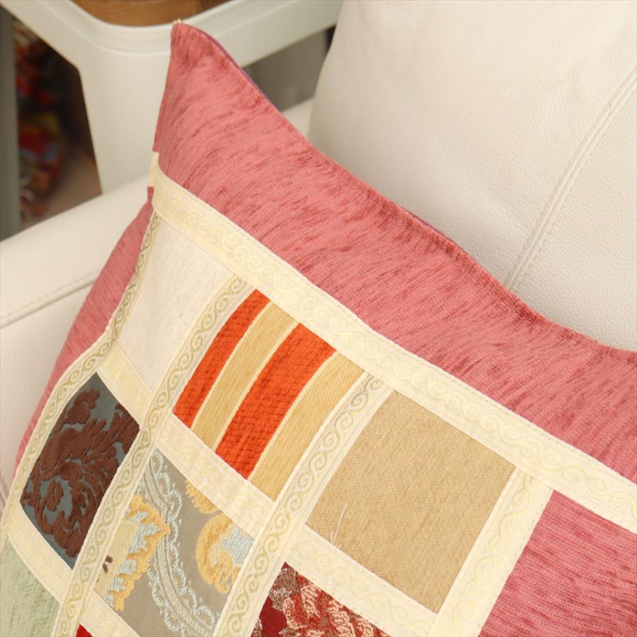 シュニール素材 モザイククッションカバー 45cmサイズ パッチワーク |  | 03