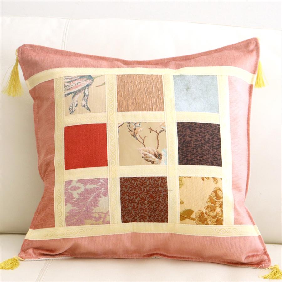 シュニール素材 モザイククッションカバー 45cmサイズ パッチワーク | 