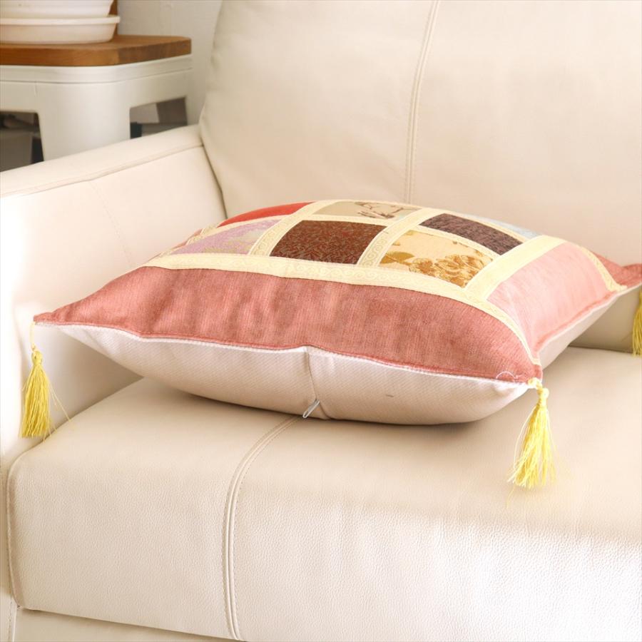 シュニール素材 モザイククッションカバー 45cmサイズ パッチワーク |  | 02