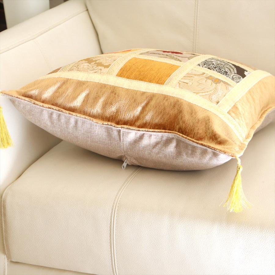 シュニール素材 モザイククッションカバー 45cmサイズ パッチワーク |  | 02