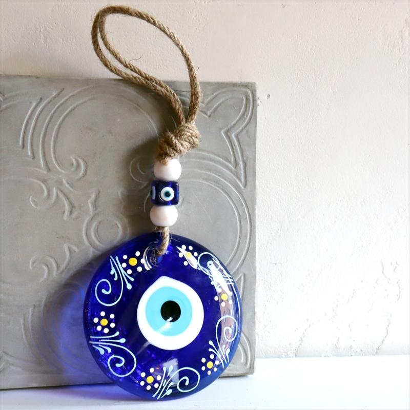 ナザルボンジュウ ハンドペイント 直径11cm　フラワー　ロープ飾り | 