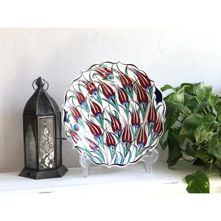 トルコ手書き絵皿 直径25cm ミュージアムピース オットマンクラシック