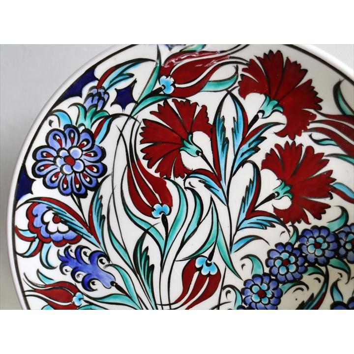 手書き絵皿 直径25.5cm トルコ 飾り絵皿 ミュージアムピース