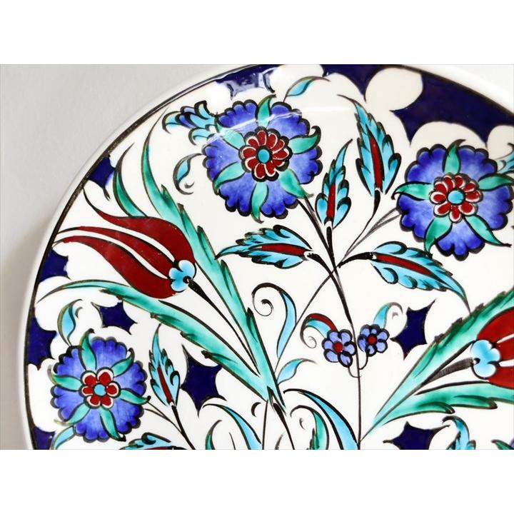 手書き絵皿 直径25.5cm トルコ 飾り絵皿 ミュージアムピース