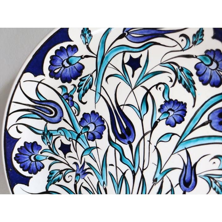 手書き絵皿 直径25.5cm トルコ 飾り絵皿 ミュージアムピース 