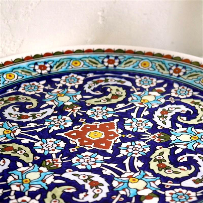 作家物 トルコ 陶器ヴィンテージ*オーナメント プレート*ハンド