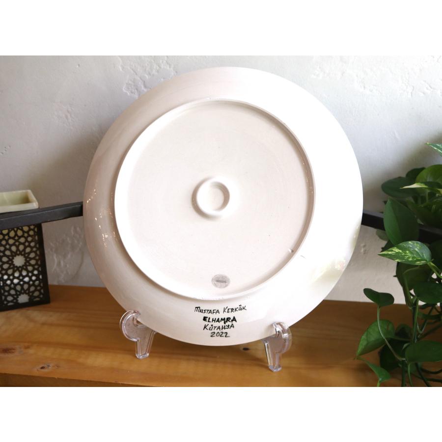 トルコ キュタフヤ陶器 アルハンブラ工房 直径30cm プレート 飾り皿