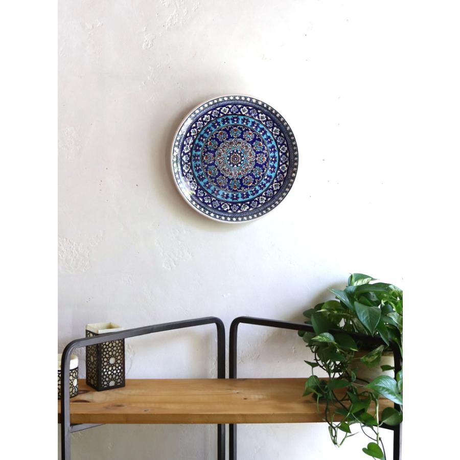 トルコ キュタフヤ陶器 アルハンブラ工房 直径30cm プレート 飾り皿