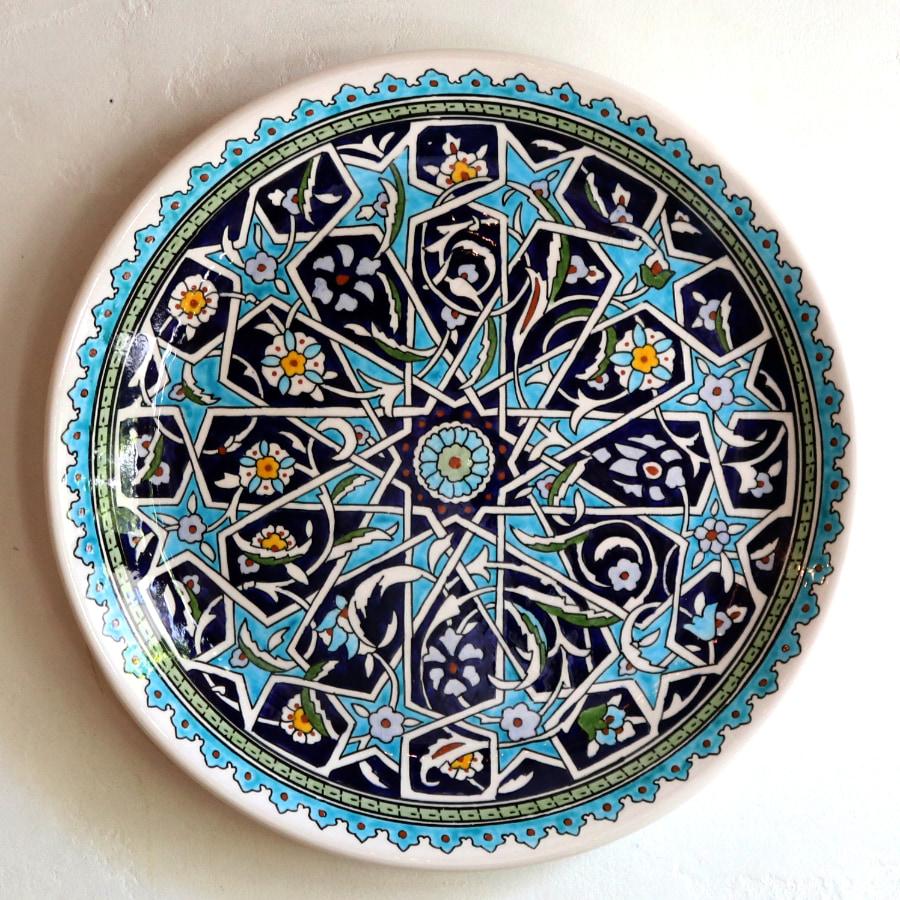 トルコ キュタフヤ陶器 アルハンブラ工房 直径30cm プレート 飾り皿