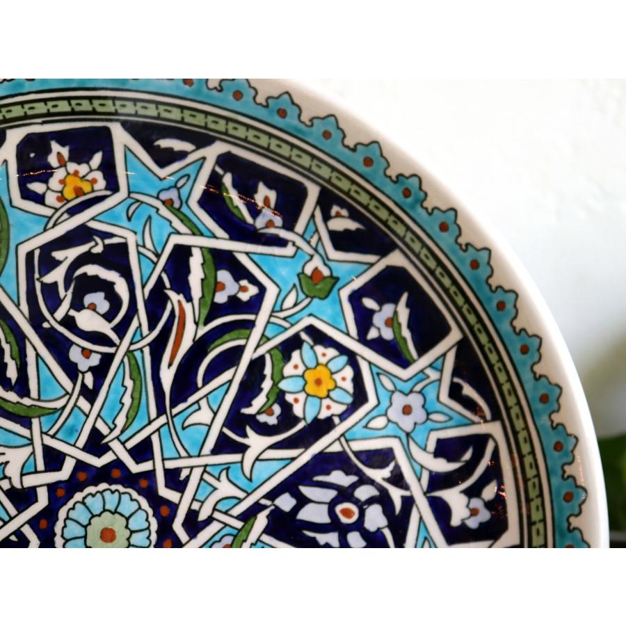 トルコ キュタフヤ陶器 アルハンブラ工房 直径30cm プレート 飾り皿