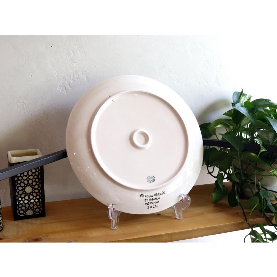 トルコ キュタフヤ陶器 アルハンブラ工房 直径30cm プレート 飾り皿