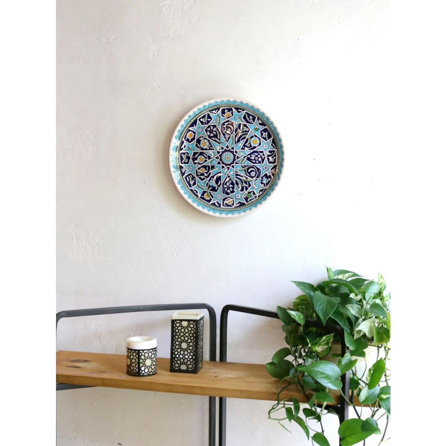 トルコ キュタフヤ陶器 アルハンブラ工房 直径30cm プレート 飾り皿