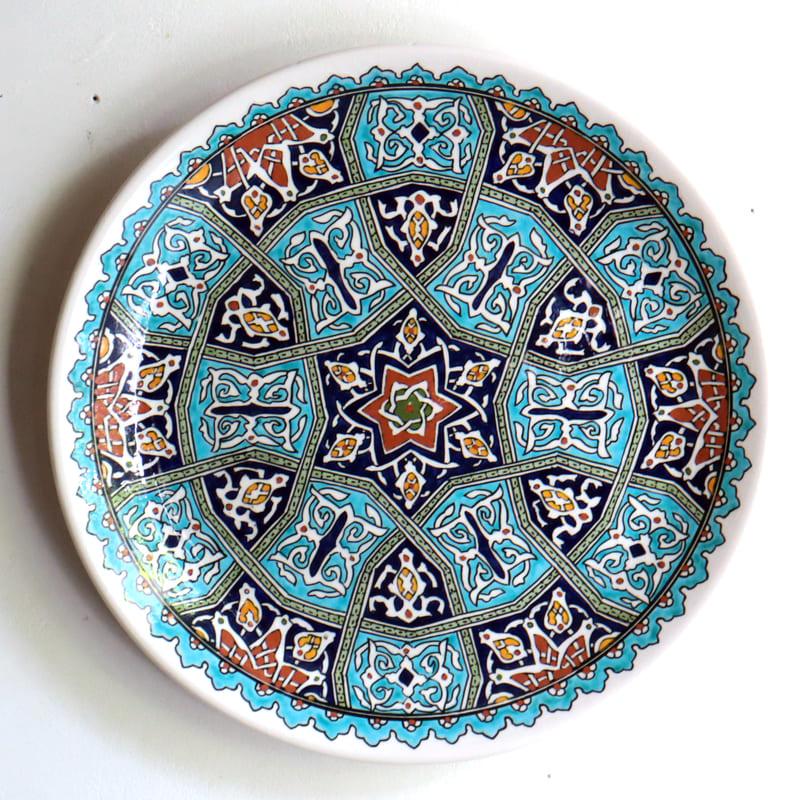 トルコ陶器 プレート 飾り皿 直径30cm キュタフヤ アルハンブラ工房
