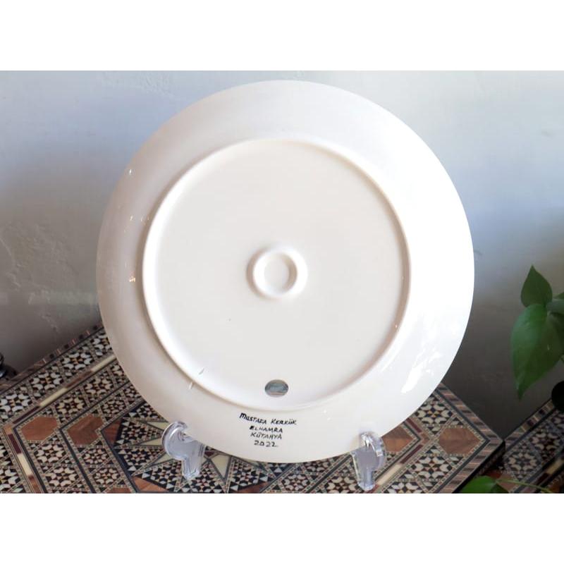 トルコ陶器 プレート 飾り皿 直径30cm キュタフヤ アルハンブラ工房