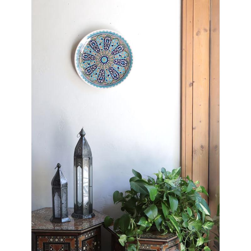 トルコ陶器 プレート 飾り皿 直径30cm キュタフヤ アルハンブラ工房