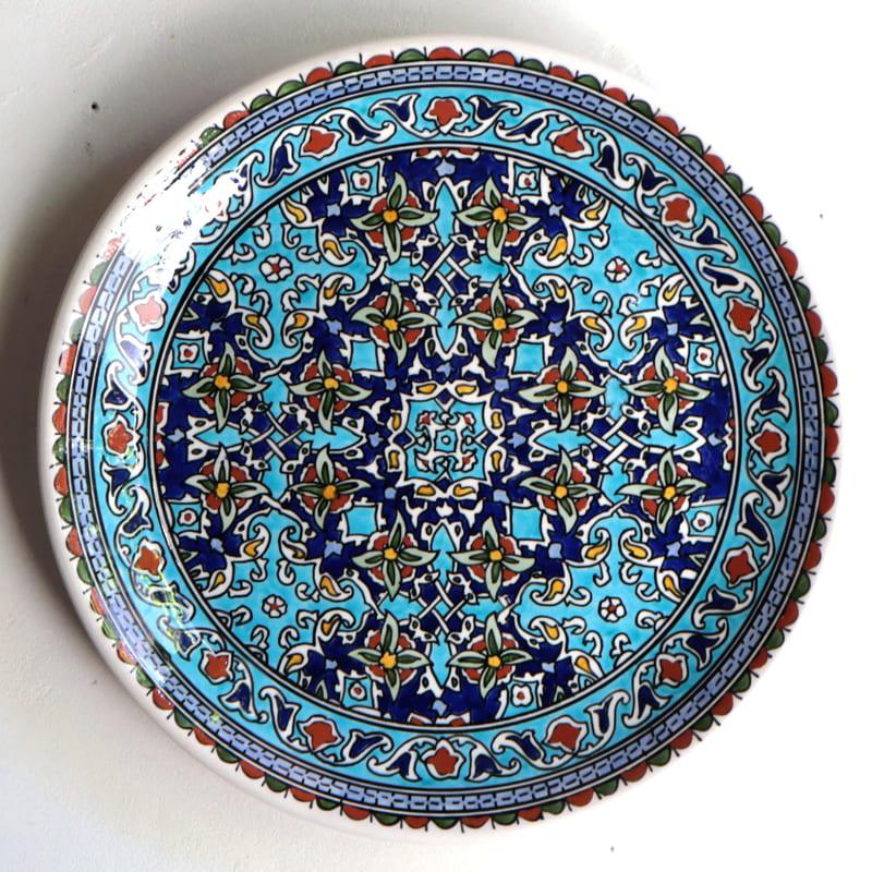 トルコ陶器 プレート 飾り皿 直径30cm キュタフヤ アルハンブラ工房