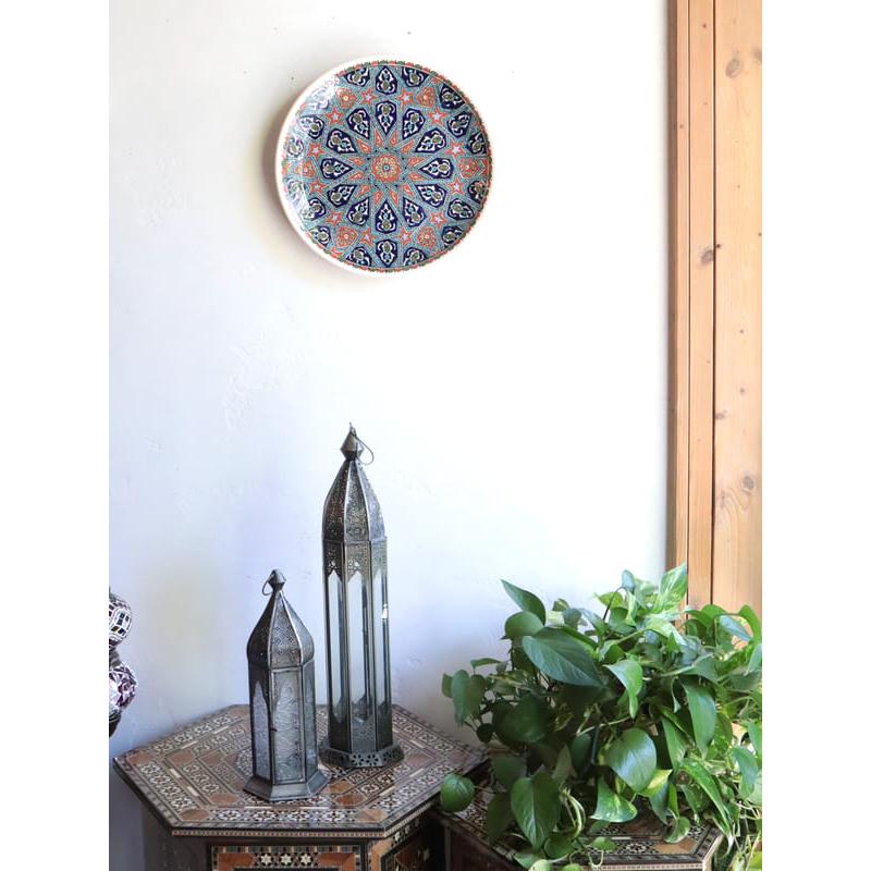 トルコ陶器 プレート 飾り皿 直径30cm キュタフヤ アルハンブラ