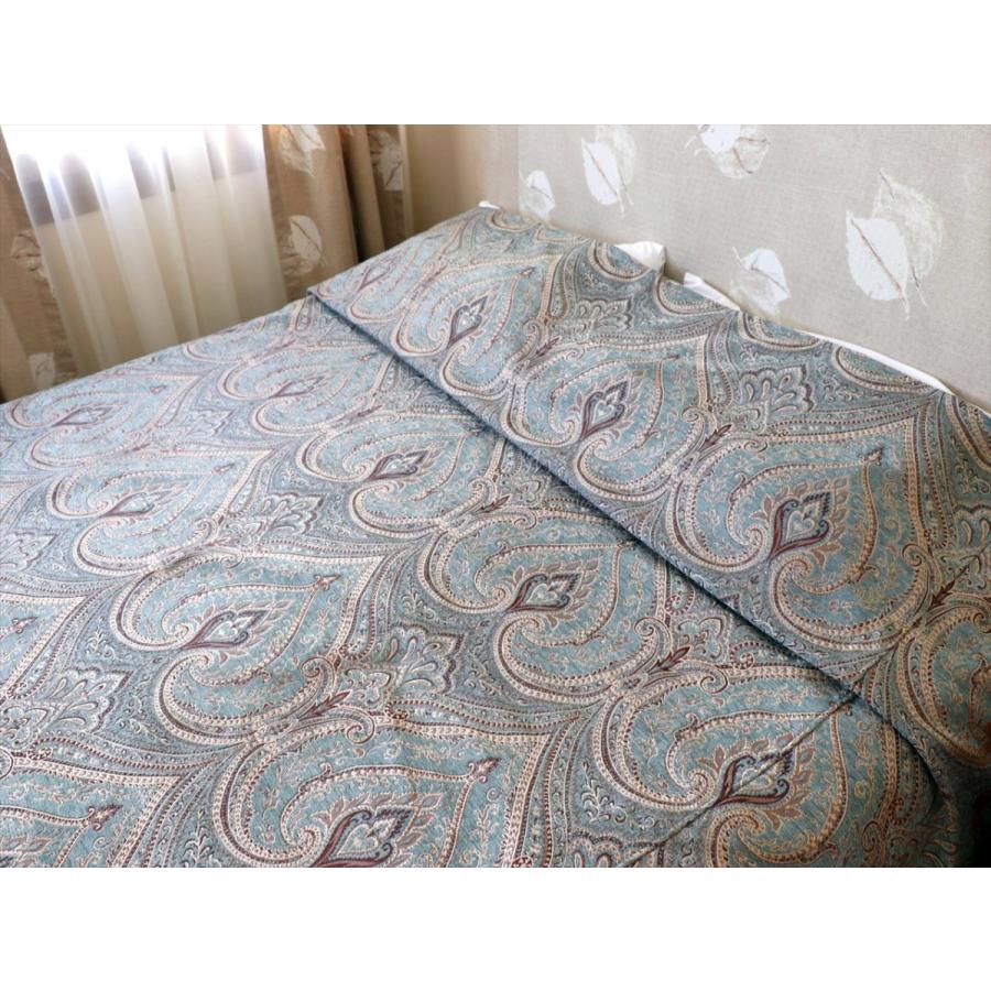 ベッドスプレッド クイーンサイズ（250ｘ260cm） ペイズリー ブルーグレー トルコ製の画像