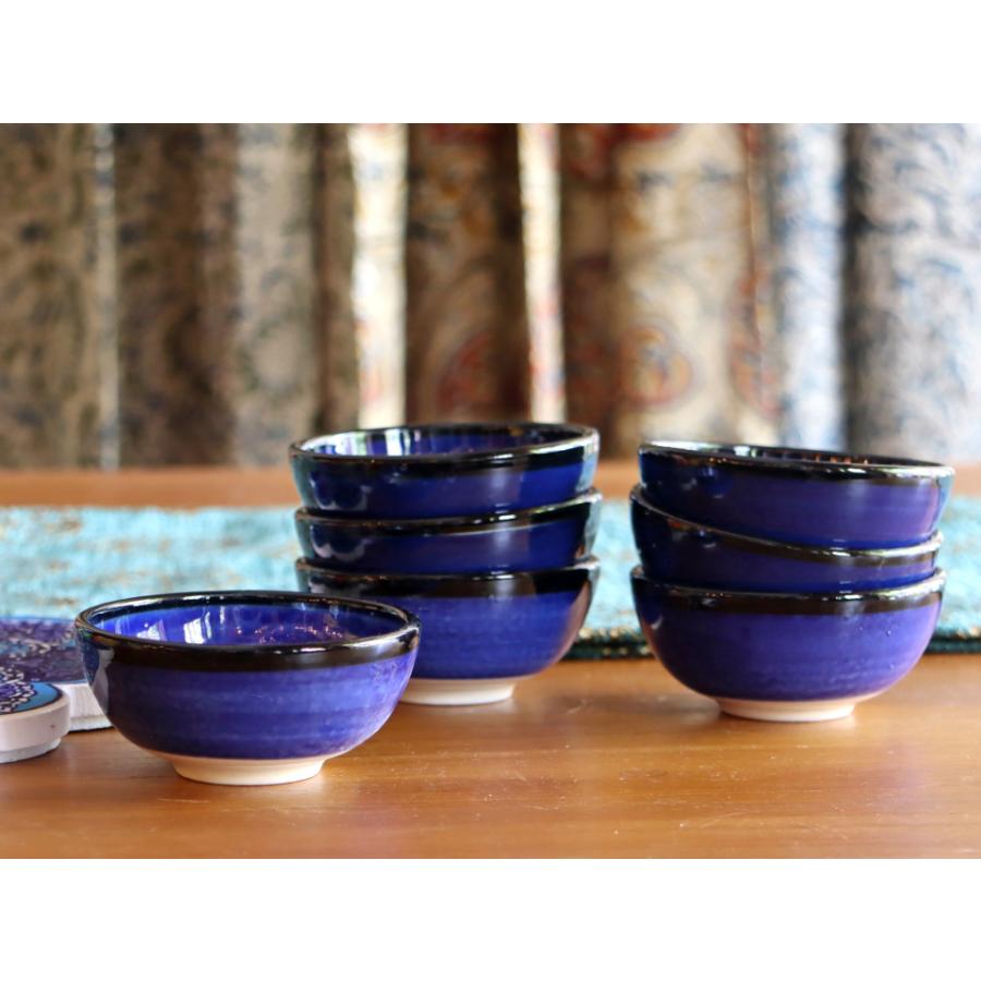 トルコ製 ボウル 小物入れ (キュタフヤ陶器) 8cm ネイビー 【デザイン