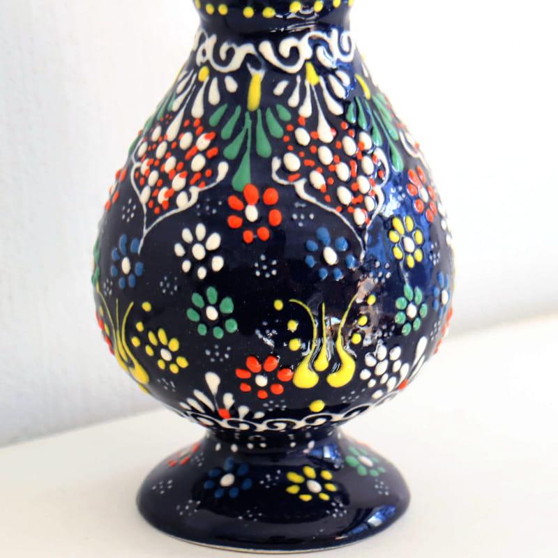 トルコ陶器 花瓶 チューリップ型 Sサイズ 高さ15×直径7.5cm フラワー