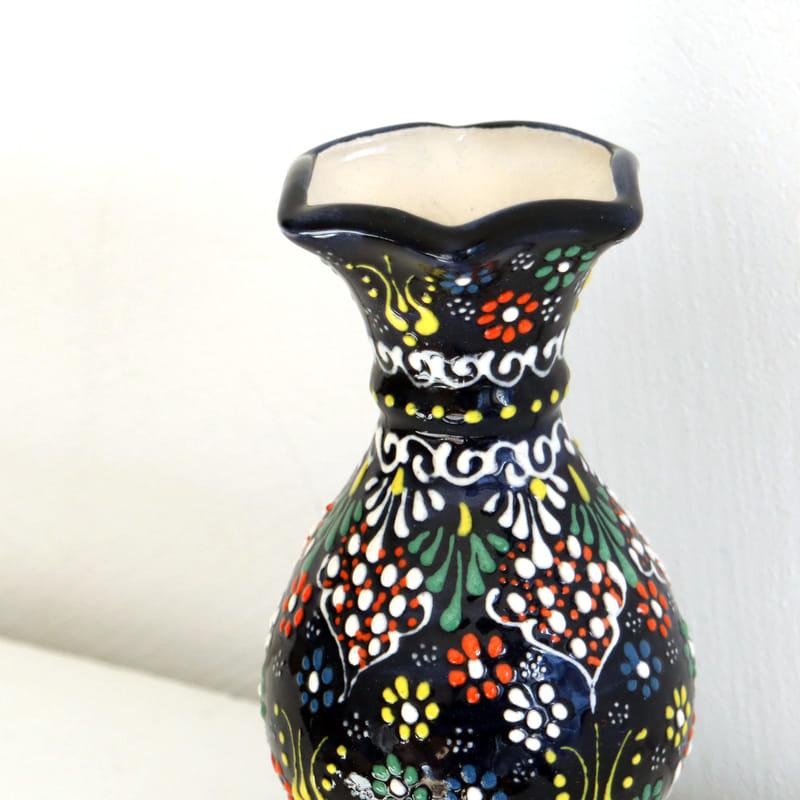 トルコ陶器 花瓶 チューリップ型 Sサイズ 高さ15×直径7.5cm フラワー