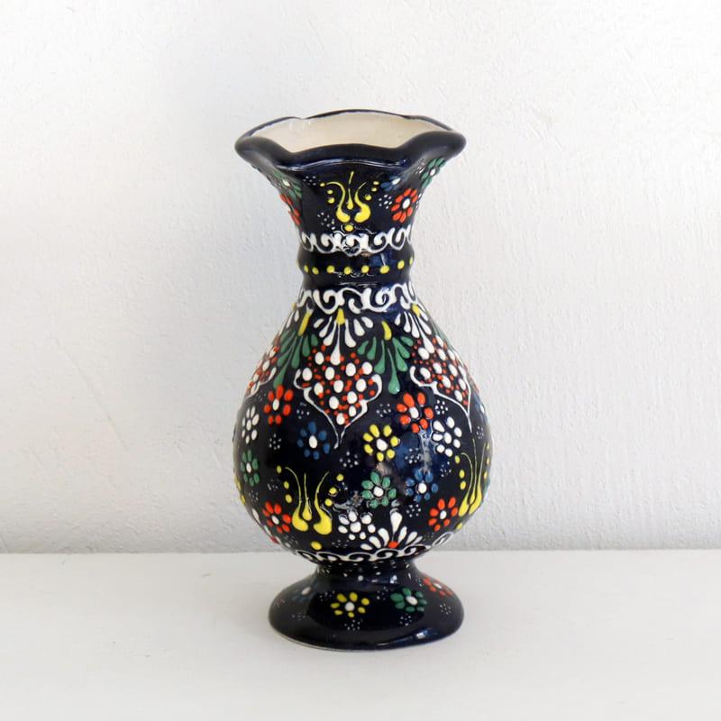 トルコ陶器 花瓶 チューリップ型 Sサイズ 高さ15×直径7.5cm フラワー
