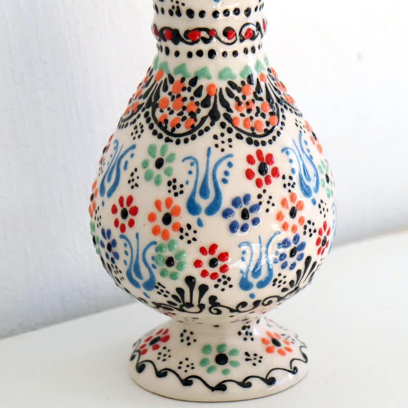 トルコ陶器 花瓶 チューリップ型 Sサイズ 高さ15×直径7.5cm フラワー