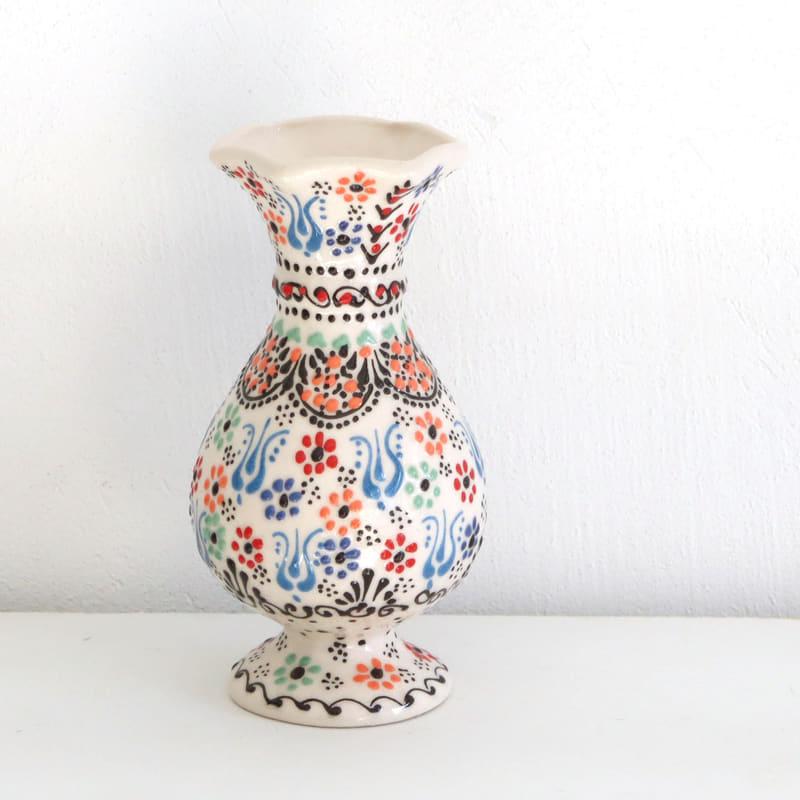 トルコ陶器 花瓶 チューリップ型 Sサイズ 高さ15×直径7.5cm フラワー