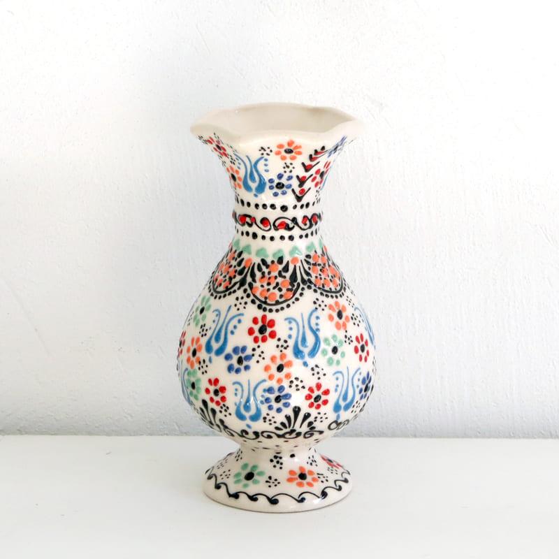 トルコ陶器 花瓶 チューリップ型 Sサイズ 高さ15×直径7.5cm フラワー