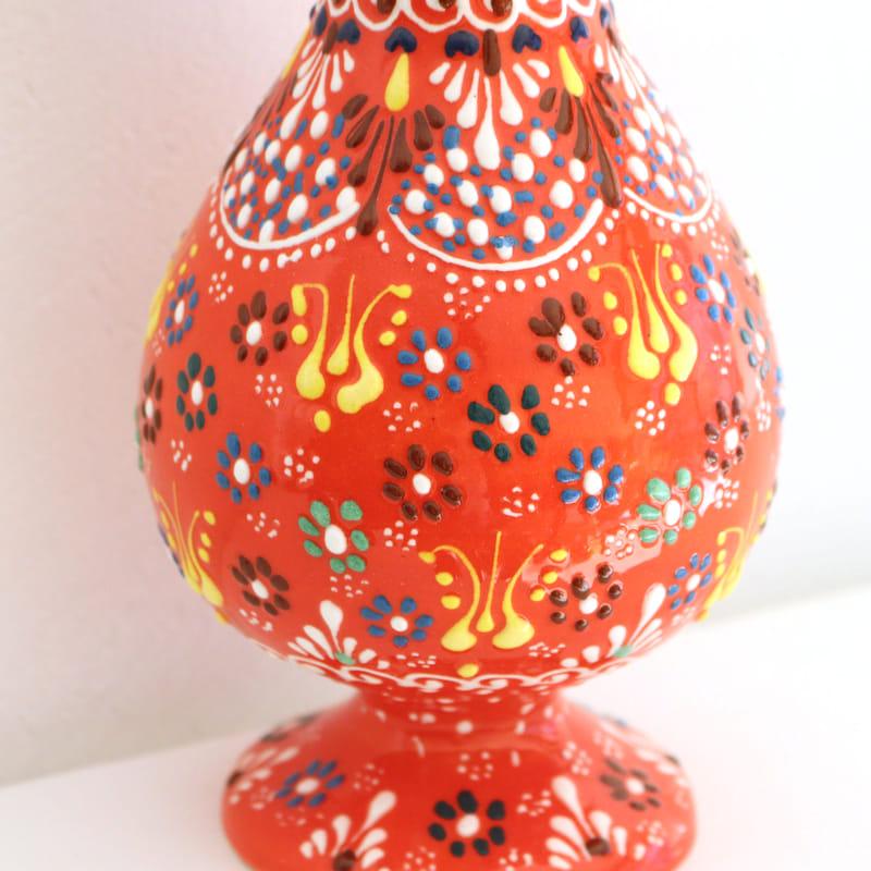トルコ陶器 花瓶 チューリップ型 Mサイズ 高さ20×直径10cm フラワー