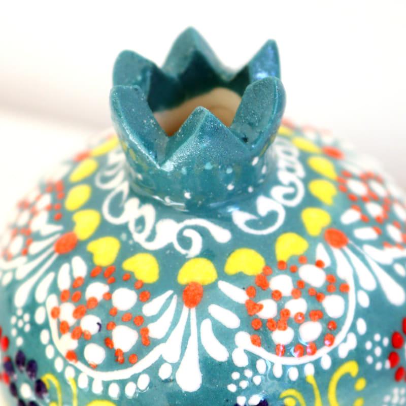 トルコ陶器 ザクロ Sサイズ 高さ8×直径7.5cm フラワーデザイン