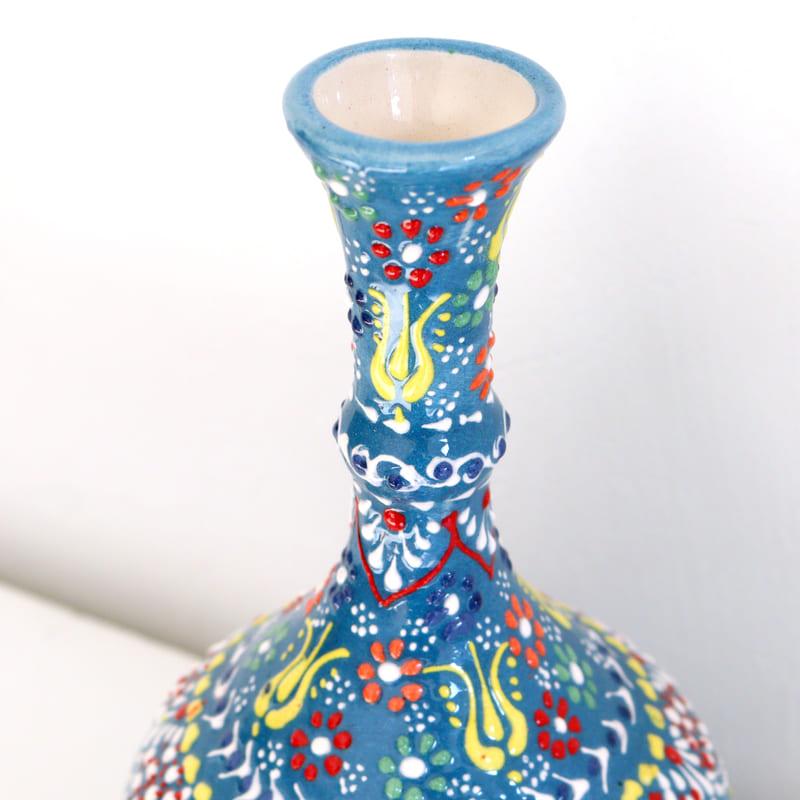 【未使用品】トルコ製 高級ハンドメイド花瓶 GÜRAL PORSELEN トルコ陶器 花瓶 一輪挿し フラワーベース 高さ20×直径12cm フラワー