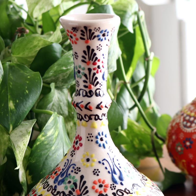 トルコ陶器 花瓶 一輪挿し フラワーベース 高さ20×直径12cm フラワー
