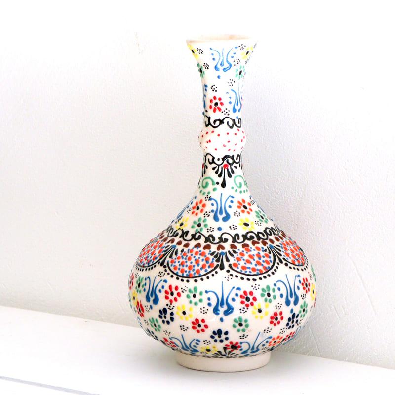 トルコ陶器 花瓶 一輪挿し フラワーベース 高さ20×直径12cm フラワー
