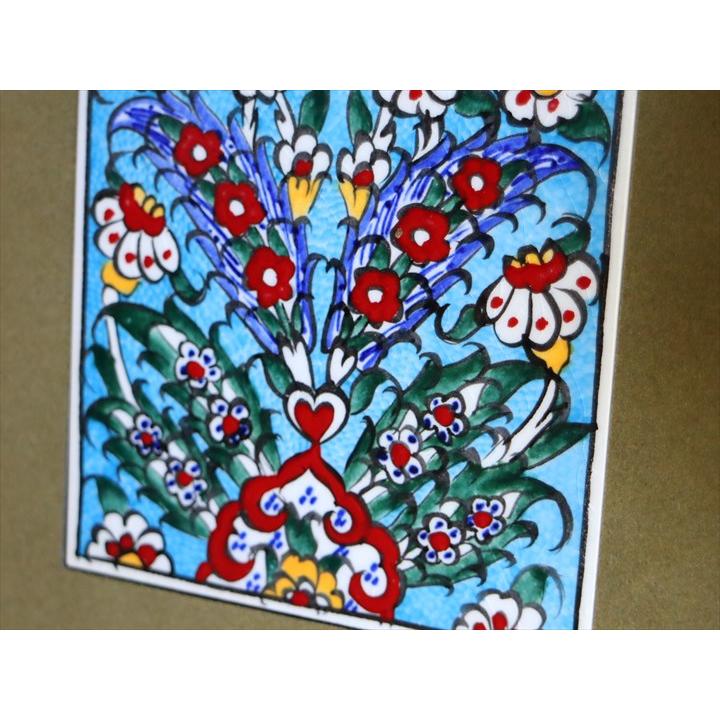 手書きタイル トルコ陶器 ミニタイル1枚額 H29.5×W19.5×D1.5cm プラムツリー Turkish Hand Paint Tile_3