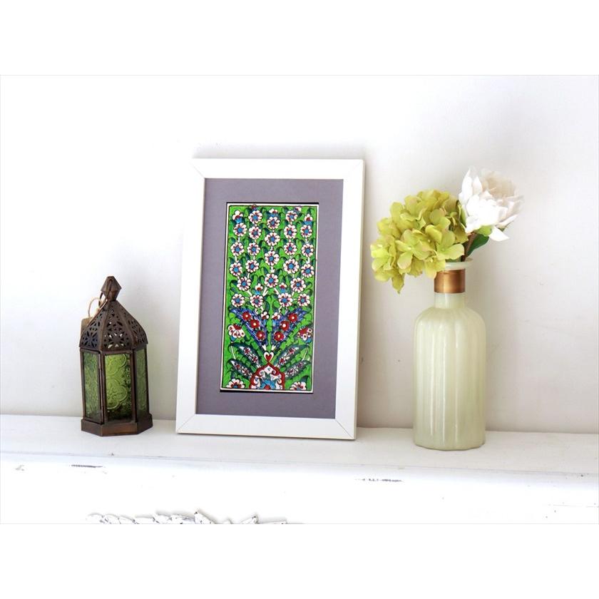 手書きタイル トルコ陶器 ミニタイル1枚額 H29×W19×D1.5cm プラムツリー Turkish Hand Paint Tile |  | 01