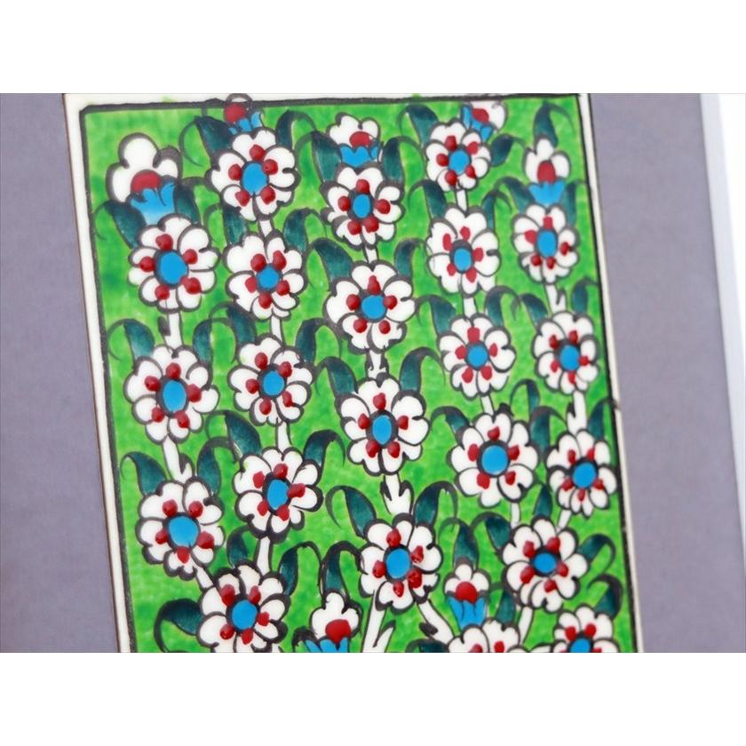 手書きタイル トルコ陶器 ミニタイル1枚額 H29×W19×D1.5cm プラムツリー Turkish Hand Paint Tile |  | 02