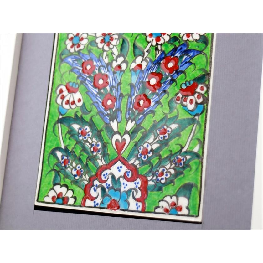 手書きタイル トルコ陶器 ミニタイル1枚額 H29×W19×D1.5cm プラムツリー Turkish Hand Paint Tile |  | 03