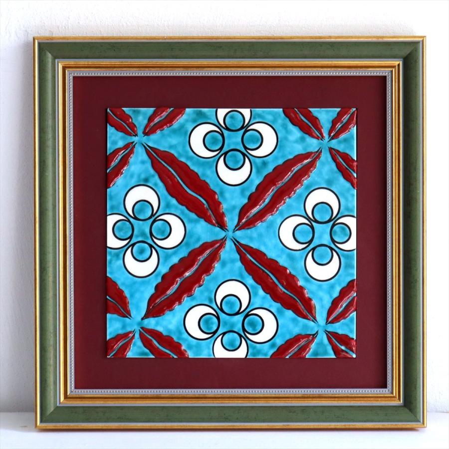 トルコ陶器 手書きタイル 1枚額 H31×W31×D2.5cm チントマニ Turkish Hand Paint Tile | 