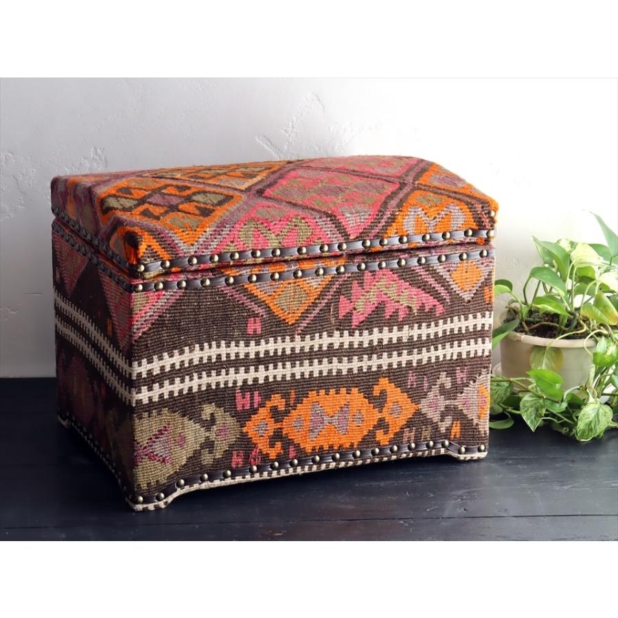オールドキリム木製家具 宝箱Ｌサイズカルス W46.5xH35xD35cm | ブランド登録なし | 01